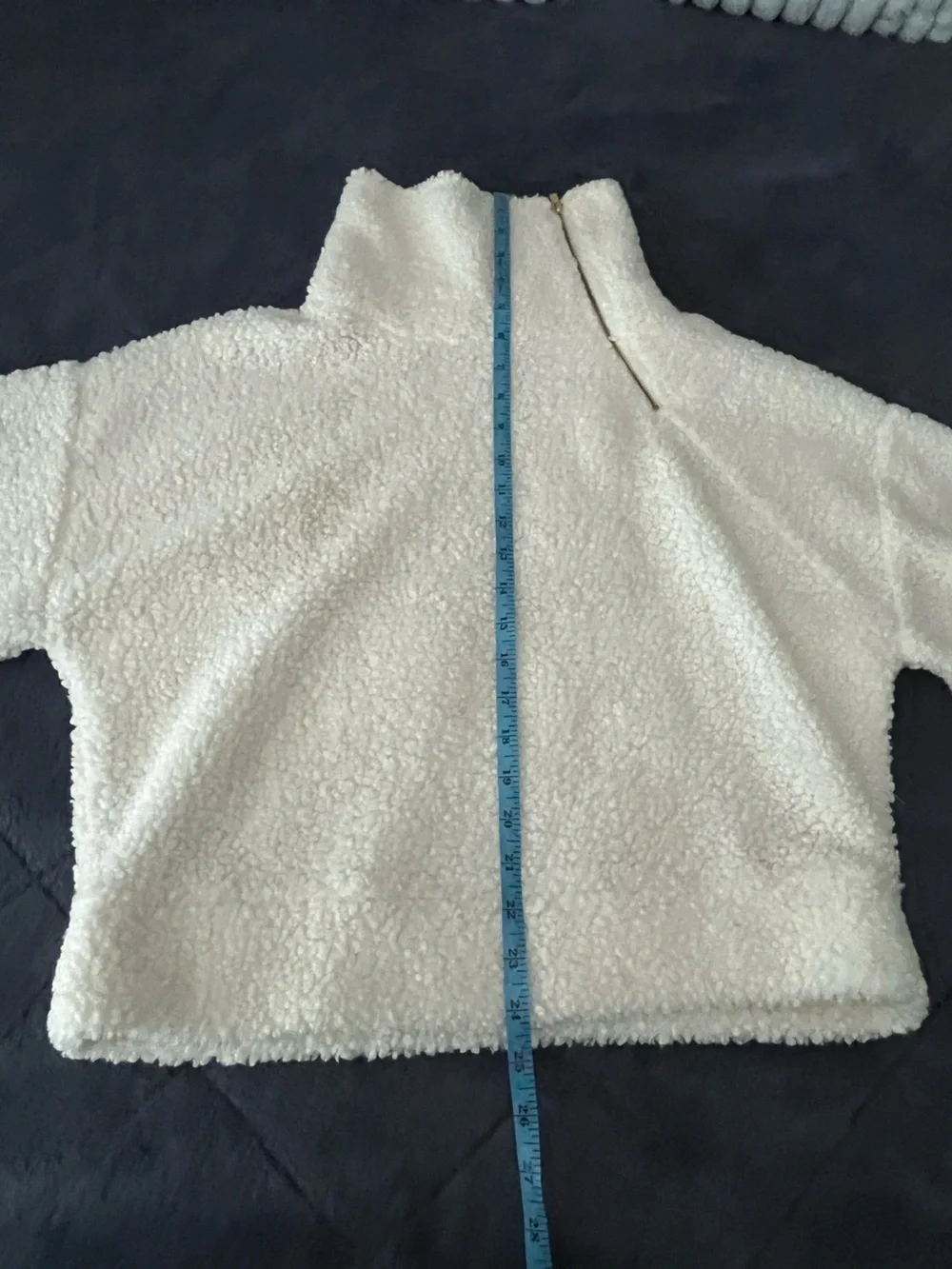 Express Cream Sherpa Zip-Neck Pullover